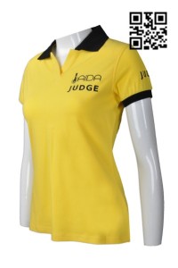 P737 訂造女裝Polo恤款式   製作V領Polo恤款式  潛水員 訓練導師制服  製作LOGOPolo恤款式   Polo恤製衣廠    黃色